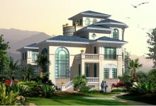 三层半纯欧式坡屋顶亮眼造型,复式大客厅自建房-珍墅网